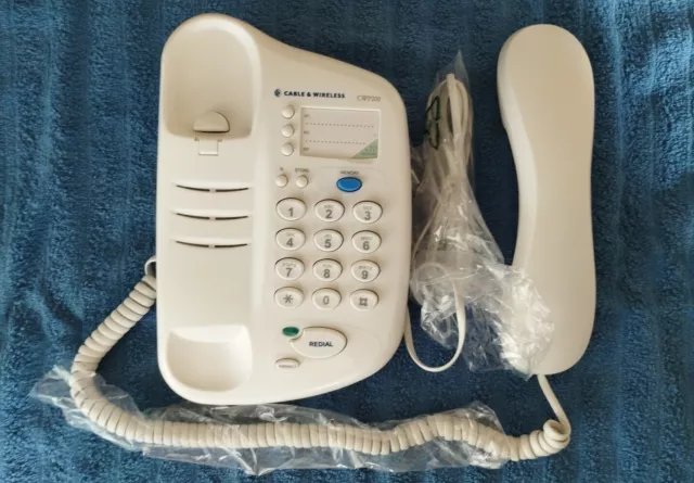 Cable & Wireless Corded Telephone. CWP200. Visual Ringer, Redial, Never Used