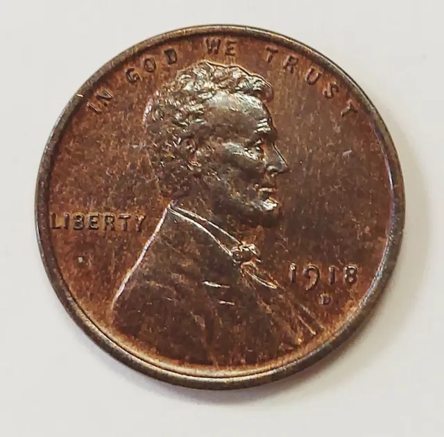 1918-D Lincoln Wheat Cent Grading Gem BU BROWN Beautiful Original Uncleaned  o30