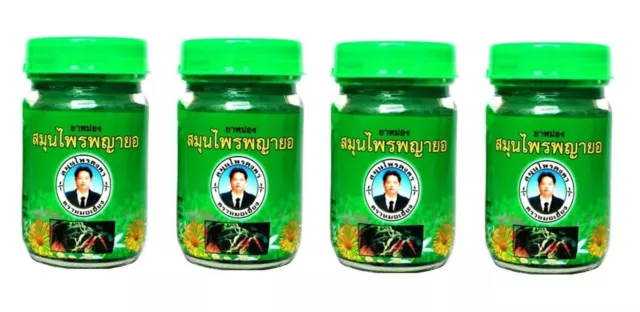 4 X 50g Tailandés Phayayor Masaje Bálsamo Loción Crema Hierbas Puro Vegetal