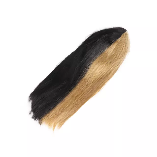Women Black Flaxen Wig Natural Look Long Straight Synthetic Wig For Cosplay GSA