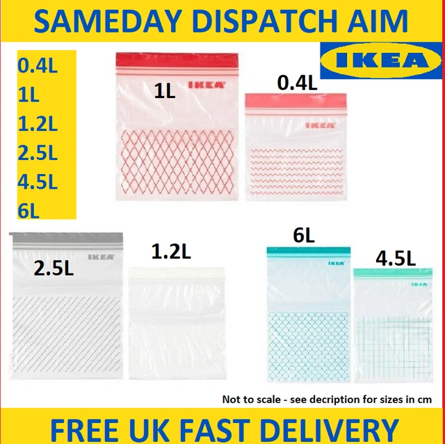 IKEA RESEALABLE FOOD Bags Fridge Freezer Kitchen Istad Disposable