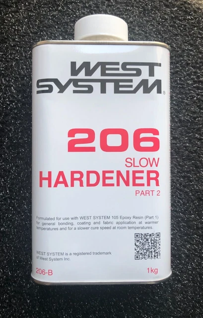 West System Epoxy 206-B  Slow Hardener 1kg Tin Part 2 Boat Marine Maintenance