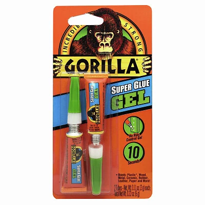 Gorilla 7820001 Super Glue, Liquid, Irritating, Straw/White Water, 3 g Tube