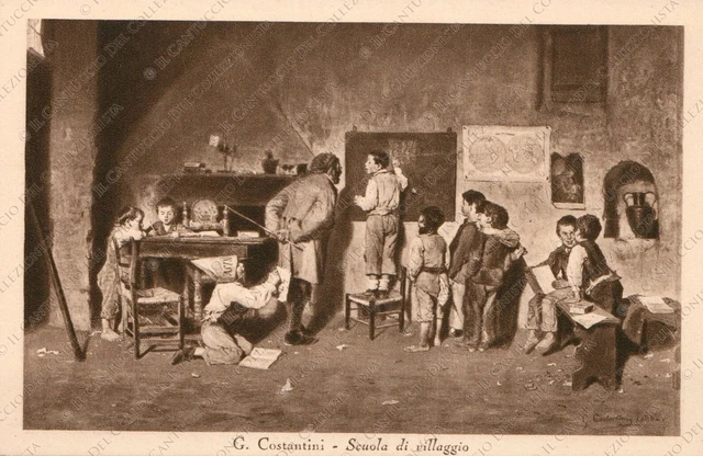 Scuola di Villaggio G. COSTANTINI Sapol Bertelli Sapone Toeletta Cartolina