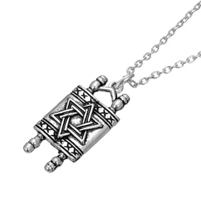 Tiny Torah Scroll Silver Judaic Religion Holy Words Pendant Jewelry