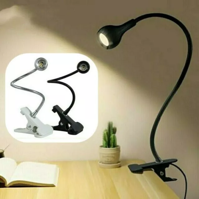 USB Flexible Reading LED Light Clip-on Beside Bed Desk Table Bright Lamp