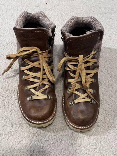 WOOLRICH Womens Size 9.5 ROCKIES Brown Hiking Boots Leather & Wool WW5275-225