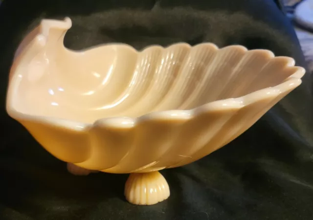 Vintage Cambridge Pink Milkglass "Crown Tuscan" Large Shell Dish