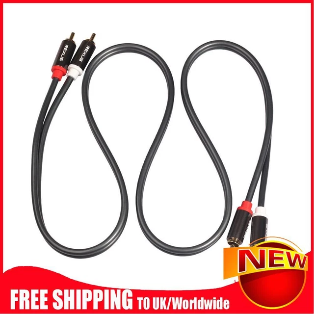 2RCA to 2 RCA Male to Male Gold-Plated Audio Cable for Home DVD TV (1 m)