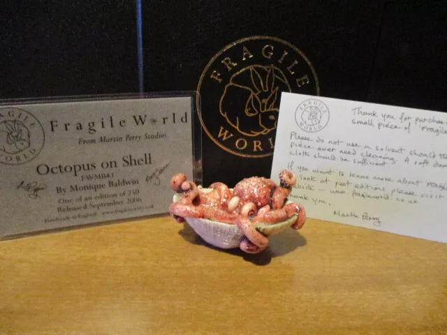 Harmony Kingdom MP's Fragile World Octopus on Shell UK Made Figurine LE 50 RARE