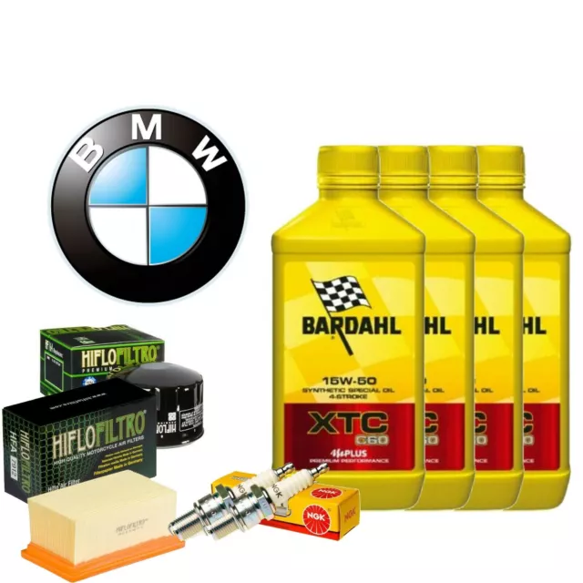 Kit Tagliando Bmw R 1200 R 07-10 4 Litri Bardahl 15W50 Filtro Olio Aria Candele