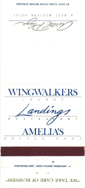 Wingwalkers Lounge Landings Restaurant, Amelia's Coffee Vintage Matchbook Cover