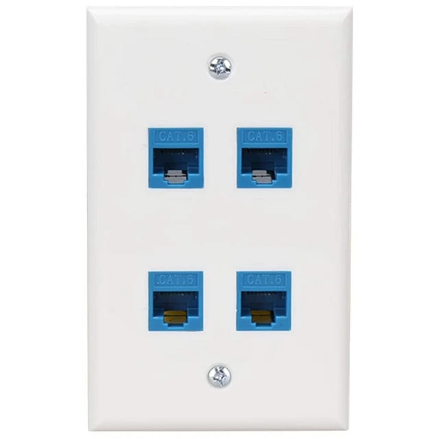 Plaque Murale 6 Ports (2 HDMI, 2 USB 3.0, 1 Type-C, 1 RJ45) - Pour Cacher Les Câbles Dans Le Mur