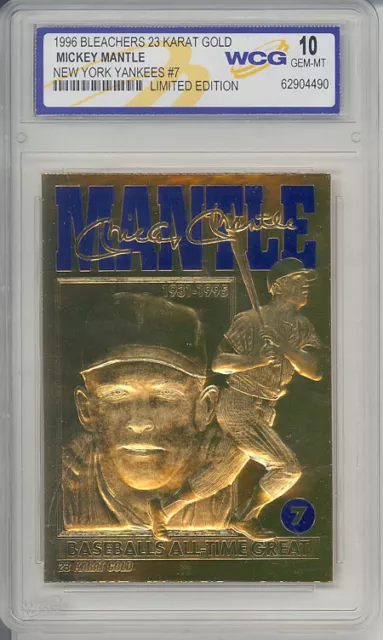 1996 Mickey Mantle Ny Yankees #7 23K Gold Card - Graded Gem-Mint 10