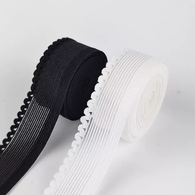 10 Yards 2CM Stripe Elastic Band Lace Trim Ribbon for Lingerie DIY Sewing Trims