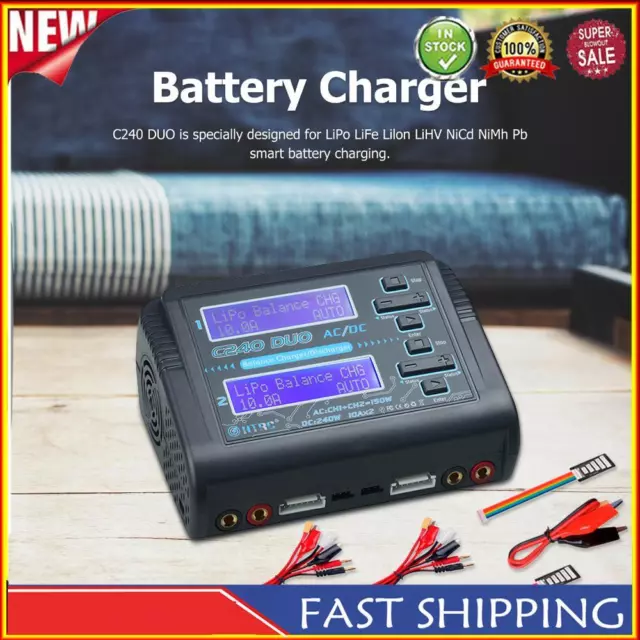 HTRC C240 DUO Lipo Balance Charger 2 Channel AC 150W DC 240W Battery Discharger