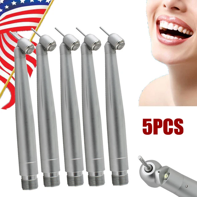Denshine 5pcs 2 H 45° High Speed Handpiece E-generator Fiber LED handpiece Push