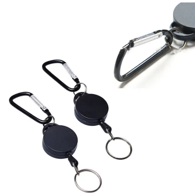 Sporty Key Clip Pull Recoil Keyring Metal Key Keychain Retractable Wire Sporty