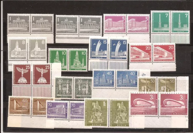 Berlin 1956, Berliner Stadtbilder MiNr. 140 - 154 postfrisch, 16 Wert. w+Y,