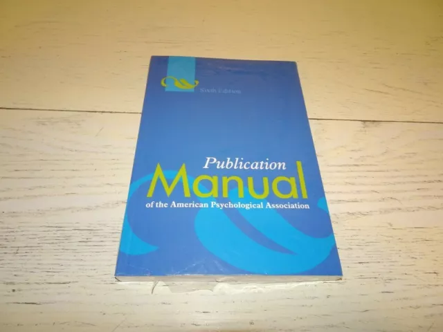 Publication Manual 6th Ed American Psychological Association PB Book