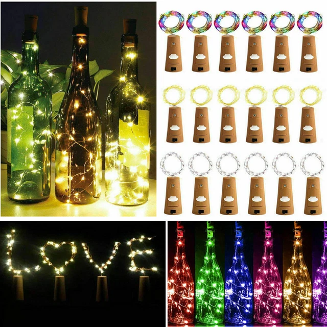 2-20PCS 20 LED Cork Shape String Fairy Night Light Wine Bottle Lamp For Party
