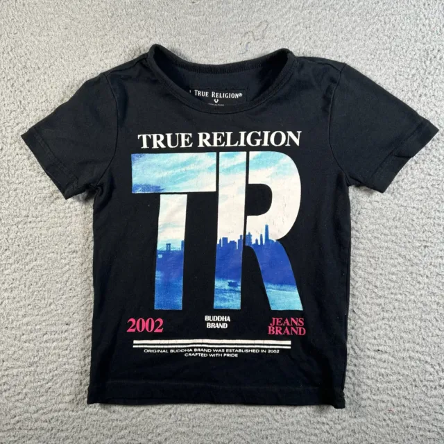 True Religion Tee Shirt Kids 5 - 5 Black Short Sleeve 2002 City Jean Brand Shirt