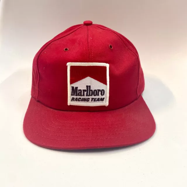 VTG 90s Marlboro Racing Team Patch Snapback Hat NASCAR Formula 1 Logo