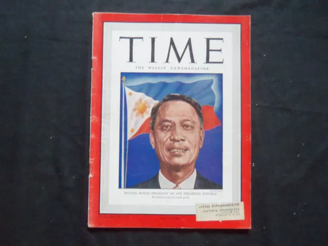 1946 July 8 Time Magazine - Manuel Roxas, Philippine President - T 1028