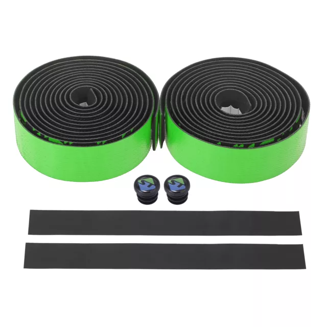 2pz Universale Verde Nero Bicicletta Manubrio Nastro Bicicletta Maniglia Fascia