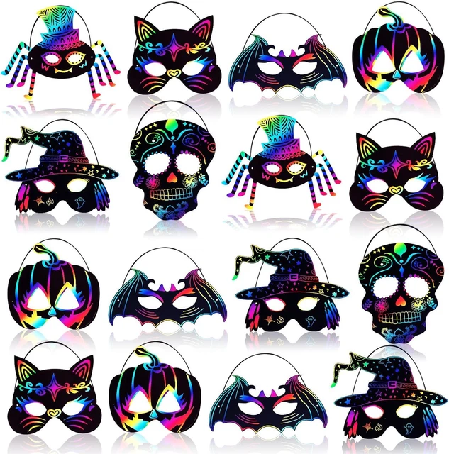 Max Fun Halloween Rainbow Scratch Bat Witch Pumpkin Zombie Pirate Skull 36 Pcs