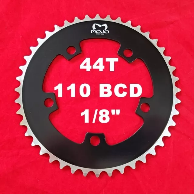 MOJO Fixed Gear Chainring 44T - 110 BCD Track Fixie single speed 1/8" - BLACK