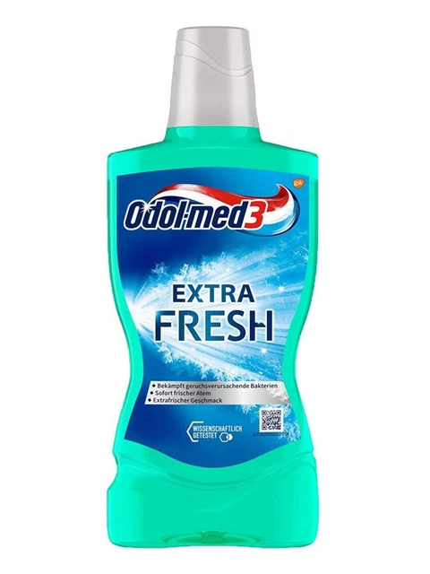 8x Odol Med3 Collutoire 500ml Extra Fresh Menthe Irrigation Frais Souffle