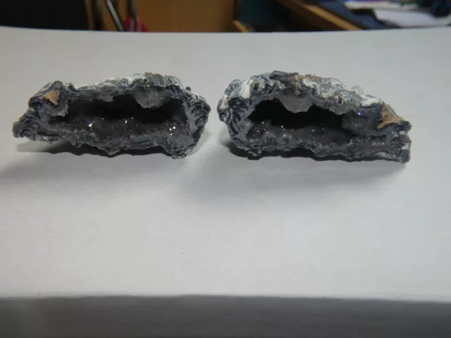 Flammenachat Geoden Paar