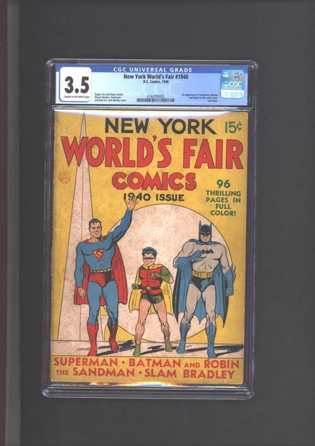 New York World's Fair #1940 CGC 3.5 1st App Of Superman, Batman & Robin On Same