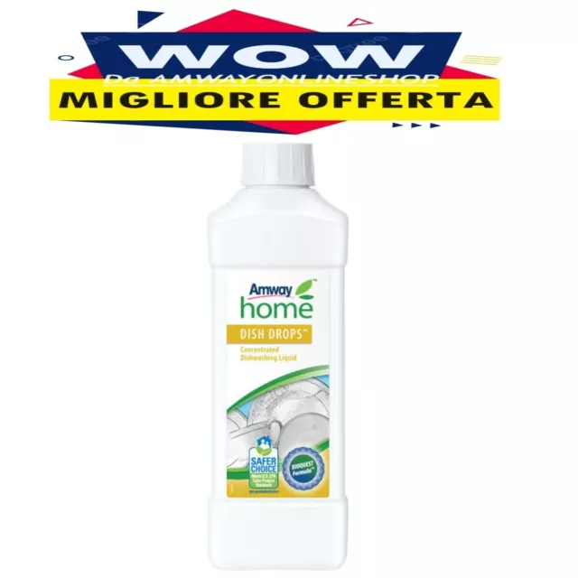 Detergente Liquido Concentrato DISH DROPS Amway 1 lt 330 dosi detersivo piatti .