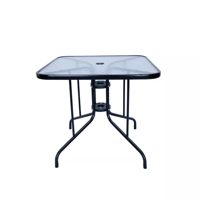 Square/Round Glass Patio Coffee Dining Table Stand Outdoor Garden Dinner Bistro