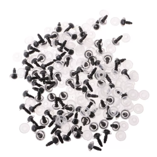 100PCS 8-12mm Plastic Safety Eyes for Teddy Bear Doll Making Craft DIY 4 Colors