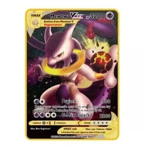 NEW Pokemon Cards Mewtwo VMAX TCG Metal Pokémon Card 3200 HP Fast Shipping