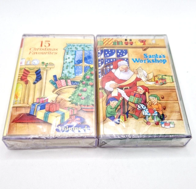 Vintage Audio Tape Cassettes Santa's Wokshop/15 Christmas Favourites Sealed 90s