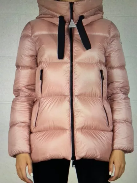 MONCLER SERIN GIUBBOTTO Nylon Down Feather Puffer Parka Jacket Medium Pink SZ 4