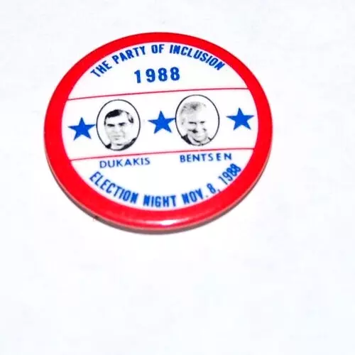 1988 MICHAEL DUKAKIS lloyd bentsen campaign pinback button political president