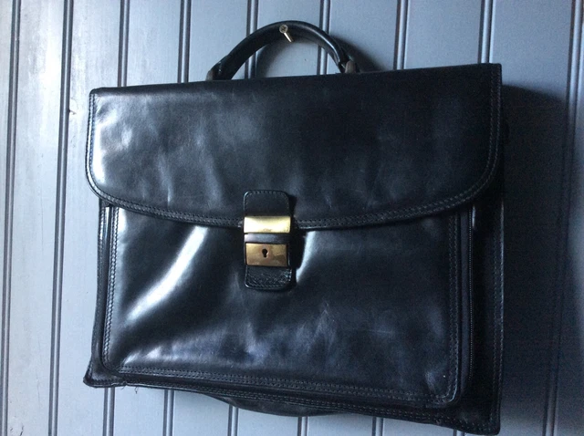 Cartable Homme Cuir Katana - Modèle Américain, Dimensions 44x32x18 Cm, Cuir Vachette, Noir, Idéal Professionnel Ou Voyage