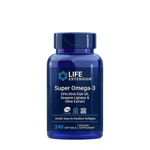 LIFE EXTENSION SUPER Omega-3 Plus EPA/DHA Fish Oil, Sesame Lignans ...
