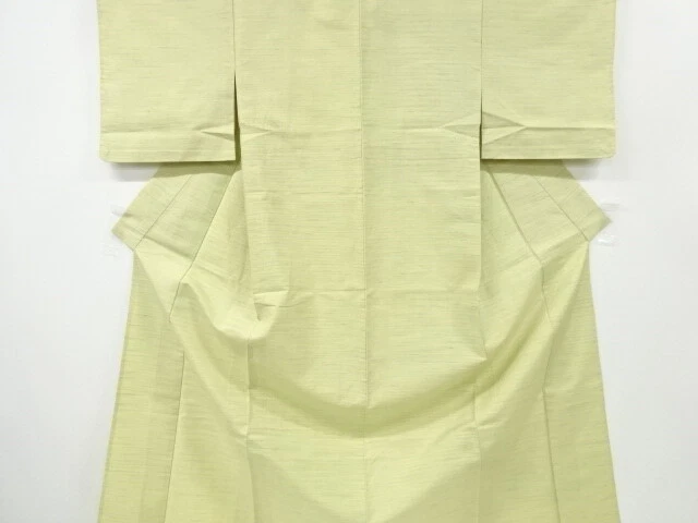 6488365: Japanese Kimono / Antique Hitoe Kimono / Tsumugi / Woven Stripes