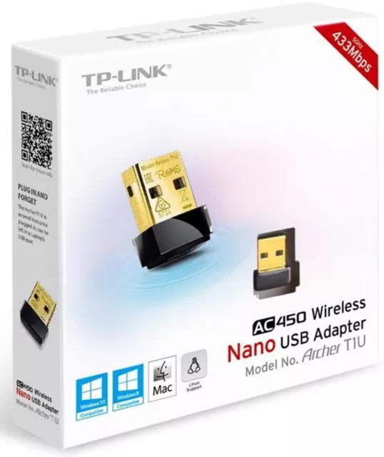 TP-Link Archer T1U AC450 Nano USB Wireless WiFi Network Adapter