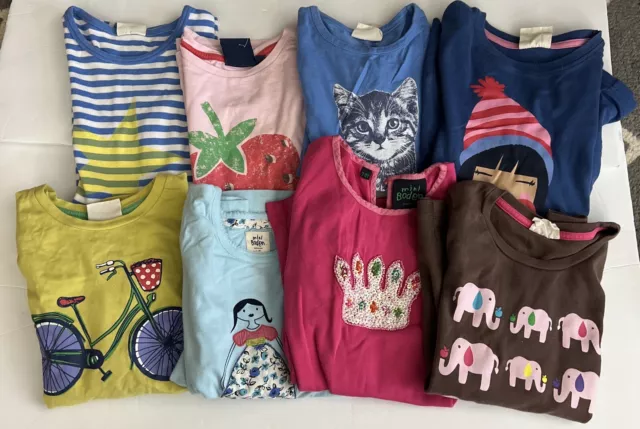 Lot 9: Mini Boden Girls  Size 7-8 Short Long  Sleeve Tops Shirts Tshirts Fun!