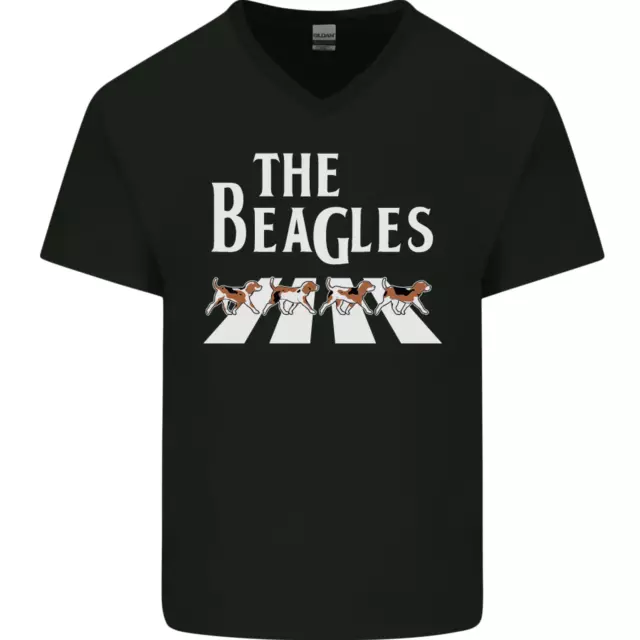 T-shirt da uomo parodia divertente cane The Beagles collo a V cotone