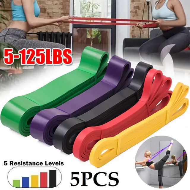 Heavy Duty Resistance Bands Set Power Exercise Yoga Gym Fitness Workout Loop