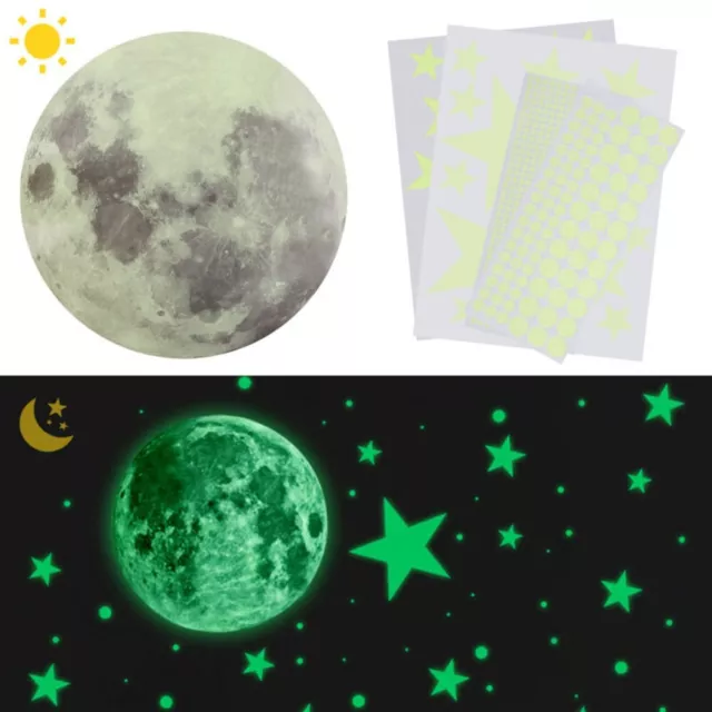 Transform Your Walls into a Celestial Display Luminous Stars & Moon Stickers