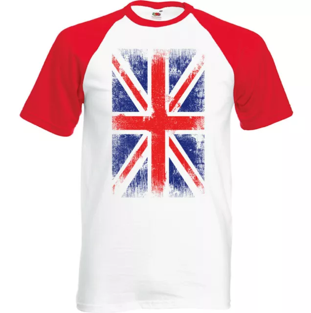 Distressed Union Jack Mens Flag T-Shirt Britain UK Football Rugby England Wales